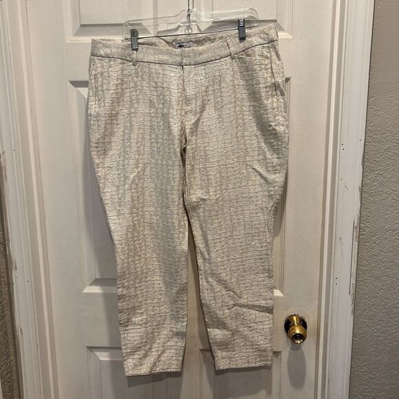 Old Navy The‎ Diva Pants Silver Metallic Skinny Ankle Women's Size 14 - Picture 1 of 7